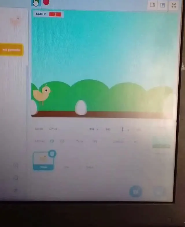 Jeu créé par un élève avec Scratch
